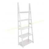 PJ Wood 5-Tier Wooden Shelf, White