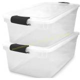 HOMZ 2-Pack Latching Lid 66-Qt Clear Bins