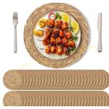 Kochorie 60 Round Placemats, Bulrush 12"