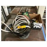Water hose, basketball, tools