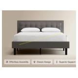 Resident Queen Upholstered grey bed