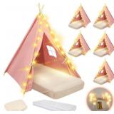 6 Pack Sleepovers Teepee Tent for Kids (Pink)