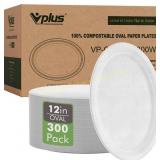 Vplus 300 Pack 12" Compostable Plates