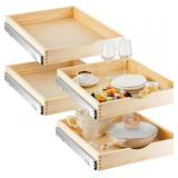 Sintuff 4 Pack Wooden Pull-Out Tray 18x21