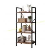 EDX 4-Tier Bookcase: Storage Shelf, Rust Brown