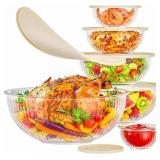 Jelife Glass Mixing Bowls with Lids, 6 Pack