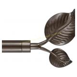 Leaf Finial Curtain Rod, 1" Dark Bronze