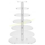 Jusalpha 7-Tier Round Acrylic Cupcake Stand