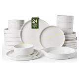 Famiware Nebula 24pc Dinnerware Set, White