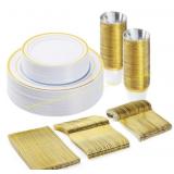 BESTVIP 150PCS Plastic Dinnerware Set