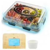 Charcuterie Board with Lid & Ice, 6 Latches