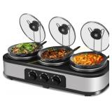 Triple Slow Cooker 3 1.5 Qt Buffet Servers
