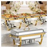 Chafing Dishes Buffet 4 Pack 8QT Chafers Gold