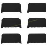 BRILLMAX 6 Pack Black Tablecloths 90x132"