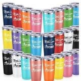Jinei 24 Pack Thank You 20oz Tumbler Gift Set