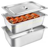 3 Pack 6" & 8" Hotel Pan with Lid, SS