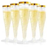 FOCUSLINE 100-Pack Plastic Champagne Flutes