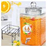 Honeydak 4.6 Gal Glass Beverage Dispenser