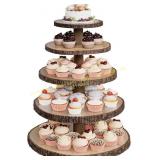 SANYOUNG 5-Tier Wooden Cupcake Stand