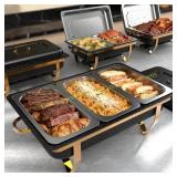Amhier 9Qt Chafing Dishes Buffet Set, Black