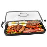 Vayepro 2-Burner Griddle Pan with Glass Lid