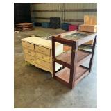 2 ct. wood dressers and shelf