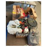 Water bottle, books, puzzles