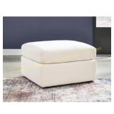 Modmax White Polyester Square Ottoman