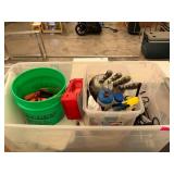 Assorted supplies, scoops, ratchets