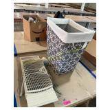 Window fan, trash can