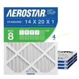 Aerostar 14x20x1 MERV 8 Air Filter 4 Count