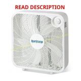 Hurricane 20" Floor Box Fan, 3 speeds, White
