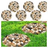 River Rock Stepping Stones, 12" Dia, 6 Pcs