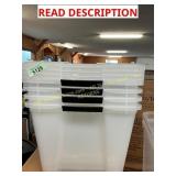 6ct Plastic Storage Containers Various Sizes