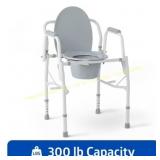 Medline Steel Drop Arm Commode, 300 lb, Gray
