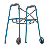 Air-Go Foldable Walker with Seat, 300 lb Blue