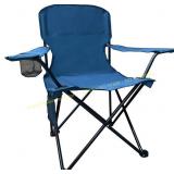 Folding Beach Chair with Cup Holder, Cyan