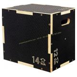Fitvids Wood Plyo Box 16x14x12, Black