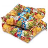Aloha Red Floral Outdoor Seat Cushions Set