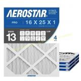 Aerostar 16x25x1 MERV 13 Filters - 4 Count