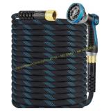 Non-Expanding Garden Hose 100 ft with Nozzle
