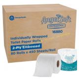 Angel Soft 2-Ply Toilet Paper, 80 Rolls