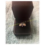 Ladies Size 6 Sapphire Colored Alloy Ring