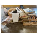 2 Pallets with Pool Ladders, Kennel, Trash Can