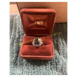 Unverified Size 8 Vin. Zales Silver+Sapphire Ring