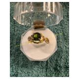 Unverified Size 7 Gold Green Claw Ring