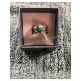 Unverified Vin. Size 6 Silver + Turquoise Ring