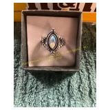 Unverified Size 8.5 Silver Fluorescent Ring