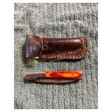 Damascus Pocket Knife with Sheath