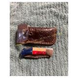 Damascus Pocket Knife With Sheath